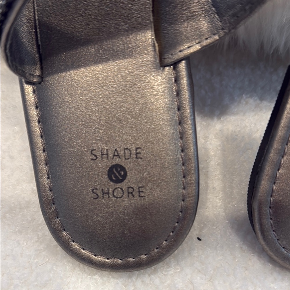 Shade & Shore Silver Sandals with Sparkling Rhinestones - Picture 2 of 5